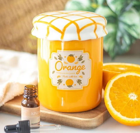 Brûleur pot de confiture orange